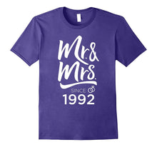 25th Wedding Anniversary Mr & Mrs Wedding Tshirt Since 1992