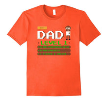 Mens Dad Level 1 T Shirt. New Dad Gifts Funny Gaming Retro Style