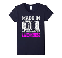 16th Birthday Gift Shirt Made in 01 16 Years of Awesomeness