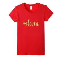 11th Birthday Shirt Gift Gold Hashtag Milestone Eleven 11