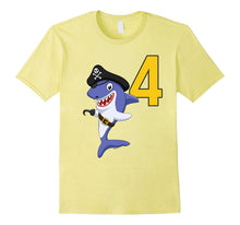 Kids 4th Birthday Pirate Shark T-Shirt for 4 Year Old Boys