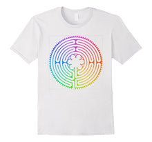 Labyrinth T-Shirt - Rainbow Chartres Labyrinth Maze Yoga Tee