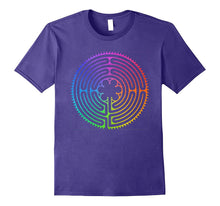 Labyrinth T-Shirt - Rainbow Chartres Labyrinth Maze Yoga Tee