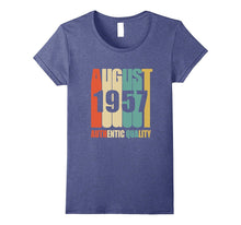 Retro August 1957 T-Shirt 60 Yrs Old Bday 60th Birthday Tee
