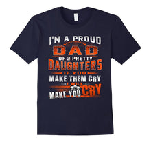 I'm Proud DAD of 2 Awesome Daughters Funny Dad Tee