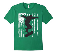 Skater American Flag Us Jump Sport Skateboard T-Shirt