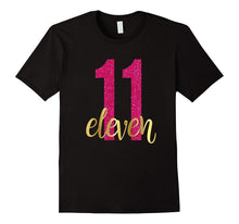 11th Birthday Shirt Gift Gold Girls Eleven 11 Daughter Pink