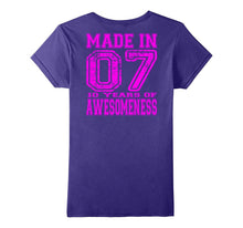10th Birthday Gift Shirt Made in 07 10 Years of Awesomeness