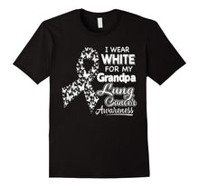 Lung Cancer Awareness T Shirt - I Wear White for My Grandpa