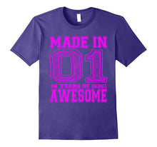 Made in 01 16 Years of Being Awesome 16th Birthday Shirt