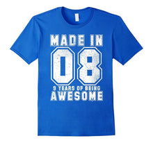 9th Birthday Gift T-Shirt Made in 08 Tee 9 Yrs Old Gift