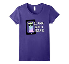 Llama Take a Selfie T-Shirt Funny Animal Tee Kids Women Men