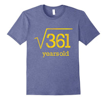 Gold Nineteen Year 19 Party Nineteenth 19th Square Root 361