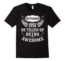 25th Birthday Sept 1992 25 Years Old Vintage Gift T-Shirt