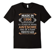 21th Birthday T Shirt Gift 21 Years Awesome Made in 1996 Tee