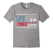 25th Birthday T-Shirt Born in 1992 Life Begins at 25
