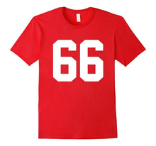 #66 Team Sports Jersey Number Front & Back Player / Fan Tee