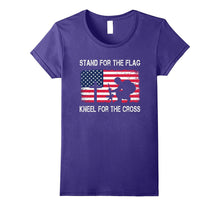 Stand for the Flag Kneel for the Cross T-Shirt Veteran Gift