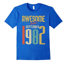 Awesome Since September 1982 T-Shirt Funny 35th Birthday Tee