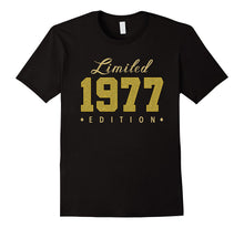 Born in 1977 Limited Edition Glitter Text Birthday Shirt