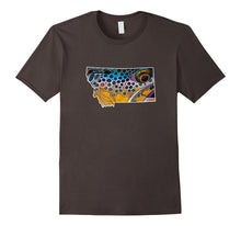 Montana Shape Brown Trout Fish T-Shirt Derek DeYoung Art