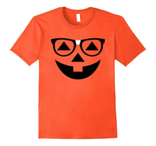 Funny Halloween T-Shirt Nerdy Pumpkin Face Glasses Costume