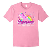 Awesome Since 1985 Birthday Year of Birth Pink Unicorn Shirt
