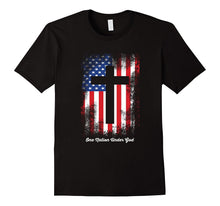 One Nation Under God Cross Over USA Flag Religious T-Shirt