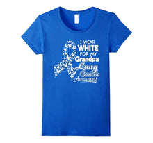 Lung Cancer Awareness T Shirt - I Wear White for My Grandpa