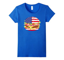 Hamburger USA Flag T-Shirt - 4th of July BBQ