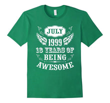 18th Birthday Gift T Shirt Years of Being Awesome July 1999