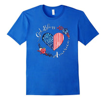 God Bless America USA Heart Patriotic Boho July 4th T-Shirt