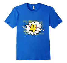 4th Birthday T-Shirt Boy Girl Comics 4 Party Fun Cartoon Tee