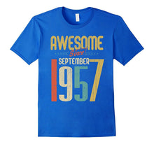 Awesome Since September 1957 T-Shirt Funny 60th Birthday Tee