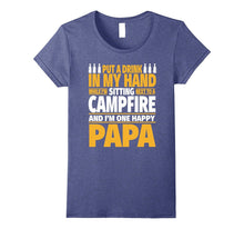 Happy Camping Papa Shirt - Drink in Hand by the Campfire