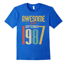 Awesome Since September 1987 T-Shirt Funny 30th Birthday Tee