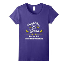 25th Wedding Anniversary Gift TShirt He Gives Me Butterflies