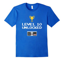 10th Birthday Gift 10 Year Old Level Up Retro Gamer Tshirt