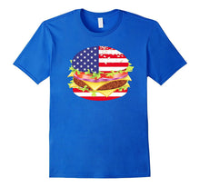 Hamburger USA Flag T-Shirt - 4th of July BBQ