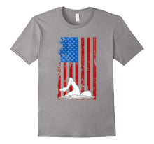 Swimming, American Flag Sports Player Silhouette T-Shirt