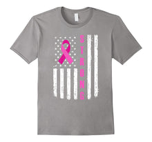 Breast Cancer Awareness T-Shirt American Flag Distressed Tee