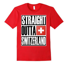 Straight Outta Switzerland Funny Swiss Gift Flag T-Shirt