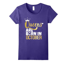 Queens Are Born in October T-Shirt Birthday Fun