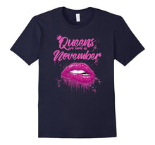 Queens Are Born in November Birthday T-Shirt for Black Women