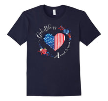 God Bless America USA Heart Patriotic Boho July 4th T-Shirt