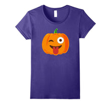 Pumpkin Halloween Emoji Costume T-Shirt Happy Smile Tongue