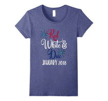 July 4th Pregnancy Shirt Red White & Due January 2018
