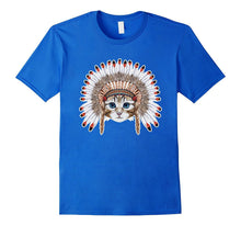 Thanksgiving Native American Cat With Headdress Funny Tshirt