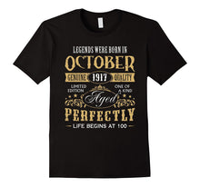 100th Birthday Made in October 1917 100 Years Old Tee Shirt