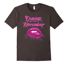 Queens Are Born in November Birthday T-Shirt for Black Women